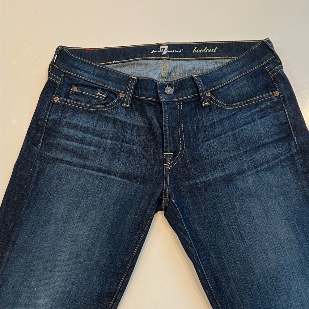 7 For All Mankind Dark Blue Boot Cut Jeans